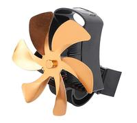 FTVOGUE Ventilateur de Poêle alimenté par la Chaleur à 6 Pales, Ventilateur de Cheminée Mural en Alliage d'aluminium pour Poêles à Bois, Aucune électricité Requise, Idéal pour le Chauffage