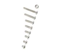 FTVOGUE Vis à Six Pans Creux Assortiment de 300 Pièces M2.5 à Tête Plate en Acier Inoxydable avec écrous Hexagonaux pour la Réparation d'appareils de Bureau à Domicile Fixations Industrielles (C :