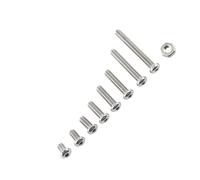 FTVOGUE Vis à Six Pans Creux Assortiment de 300 Pièces M2.5 à Tête Plate en Acier Inoxydable avec écrous Hexagonaux pour la Réparation d'appareils de Bureau à Domicile Fixations Industrielles