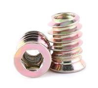 FTVOGUE 20pcs Douille à Tête Hexagonale Creuse à Empreinte de Vis en Acier au Carbone Fileté pour Meubles en Bois (M6*17mm)