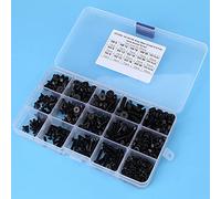 FTVOGUE Vis à Tête Plate à Douille Hexagonale M3 M4 M5, écrous en Acier allié avec Boîte en Plastique, Différentes Tailles pour Applications de Meubles et de Machines