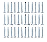 FTVOGUE Vis Autoperceuses à Tête Plate M4.2, 50 Pièces, Vis Autotaraudeuses à Tête Plate en Métal pour la Fixation des Carreaux en Acier coloré (M4.2 * 38 (50 pièces))