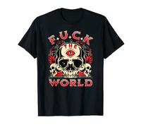 FTW Anti Social Baise le Monde Crâne Tous Voyant Oeil Sarcasim T-Shirt