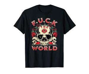 FTW Anti Social Baise le Monde Crâne Tous Voyant Oeil Sarcasim T-Shirt