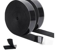 FTXanty 2 PCS Bande Scratch Autocollant Double Face Ruban Scratch Adhésif Noir Extra Fort 16mm Scratch Bande Adhésif Ruban de Velours et Ruban Crochet pour Ménage Bricolage Artisanat- all 20M