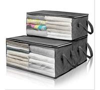 FTYEBDNC Storage Basket 3Pcs under Bed Wardrobe Storage Bag, Underbed Clothes Bduvet Shoe Organiser Closet/Grey/L58 X W30 X H31Cm