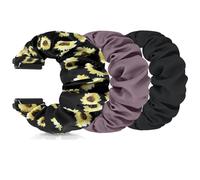 FTYQUEE Lot de 3 bracelets chouchous élastiques compatibles avec les bracelets de montre de 16 mm, 18 mm, 19 mm, 20 mm, 22 mm, à dégagement rapide pour homme et femme, 16mm-Small Size, Pas de gemme