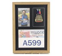 FTYYSWL Cadre d'affichage de médailles de marathon en bois format A3 - Cadre créatif pour badge - Boîte de rangement - Cadre photo mural - E