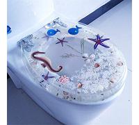 FTYYSWL Siège de toilette ovale transparent en résine, automatique, durable et facile à installer - Hippocampe transparent