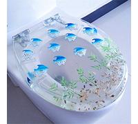 FTYYSWL Abattant de toilette en résine, siège de toilette transparent, solide et durable, couleurs vives, convient à la plupart des toilettes, facile à enlever et à installer