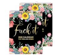Fu-ck It Lot de 2 calendriers muraux humoristiques pour femmes fatiguées, décoration de bureau et d'intérieur, cadeau pour patrons, collègues, meilleures amies