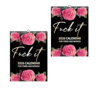 Fu-ck It Lot de 2 calendriers muraux humoristiques pour femmes fatiguées, décoration de bureau et d'intérieur, cadeau pour patrons, collègues, meilleures amies