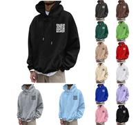 FU QR Code Sweat à Capuche Drôle pour Hommes Fuck You Motif Imprimé Sweats Hiver QR Scan Code Blague Humoristique Pull Unisexe