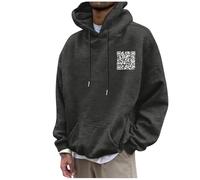 FU QR Code Sweat à Capuche Drôle pour Hommes Fuck You Motif Imprimé Sweats Hiver QR Scan Code Blague Humoristique Pull Unisexe