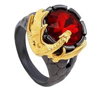 FUAHXYES Bague en acier inoxydable avec croix de Jésus chrétien 8 mm - Amulette religieuse - Cadeau unique pour homme et garçon, 12, Métal, Cristal