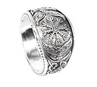 FUAHXYES Bague en acier inoxydable avec croix de Jésus chrétien 8 mm - Amulette religieuse - Cadeau unique pour homme et garçon, 6, Métal, Aucune pierre précieuse
