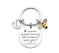 fuakUip Cadeau Maitresse D'école,Merci Maitresse Porte Clef,Cadeaux Maitre D'école Fin D'année,Cadeau Prof De Danse