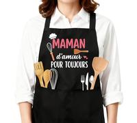 fuakUip Cadeau Maman,Idee Cadeau Fete Des Meres,Tablier Maman,Réglable Tablier Avec Poche Pour Jardinage Peinture Barbecue,Cadeau Maman Anniversaire Saint Valentin,Cadeaux Maman Noel