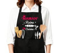 fuakUip Cadeau Maman,Réglable Tablier Avec Poche Pour Jardinage Peinture Barbecue,Tablier Mere,Cadeau Fete Des Meres,Cadeau Anniversaire Mama Personnalisé,Idee Cadeaux Maman Noel