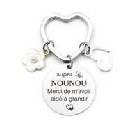 fuakUip Cadeau Nounou,Cadeau Nounou Noel,Original Cadeaux Pour Nounous nniversaire Fin De Contrat,Porte Clé Nounous