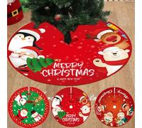 FUANA 1 jupe de sapin de Noël de 90 cm, motif Père Noël, décoration de fond de sapin de Noël, tablier décoratif