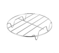 FUANA Accessoires pour friteuse à air comprimé en acier inoxydable de 15,2 à 22,9 cm, support vapeur à quatre pieds, pour rôtir, pâtisserie, réunion de famille, argent (20,3 cm)