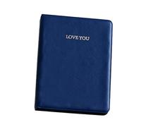 FUANA Album photo à 64 pochettes de 7,6 cm à couverture rigide en PVC/étui de rangement en polypropylène avec pochettes transparentes, bleu roi