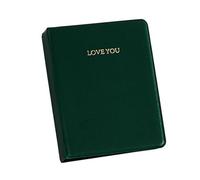 FUANA Album photo à 64 pochettes de 7,6 cm à couverture rigide en PVC/étui de rangement en polypropylène avec pochettes transparentes, bleu roi et vert