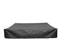 FUANA Bâche de piscine carrée en tissu Oxford imperméable avec cordon de serrage pour bac à sable extérieur 127 x 127 x 20 cm (noir)