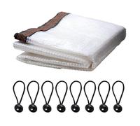 FUANA Bâche transparente pour serre de jardin - Film polyester PVC imperméable avec œillets - Housse transparente et imperméable - 2 x 2 m, 2 x 3 m, 2 x 4 m, 3 x 3 m, 2 x 2 m