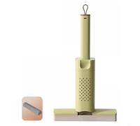 FUANA Balai à franges à clipser pour mini balai à poussière avec 5 chiffons lavables réutilisables | Balai de nettoyage mains libres pour sols, murs, fenêtres, salle de bain, cuisine (vert)