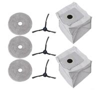 FUANA Balai serpillère de rechange, sacs à poussière et brosses latérales pour ECOVACS DEEBOT MINI, tampons de nettoyage en microfibre avec sacs à déchets et brosses d'angle