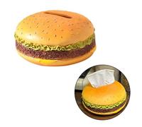 FUANA Boîte à mouchoirs Hamburger Boîte de rangement en papier Boîte à mouchoirs de voiture Faux Nourriture Pain Modèle Décoration d'intérieur