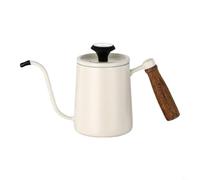 FUANA Bouilloire à café 600 ml, bec verseur col de cygne avec thermomètre | Thermomètre intégré précis en acier inoxydable 304, poignée ergonomique en bois, versement fluide pour la maison et