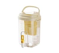 FUANA Bouilloire d'eau froide avec robinet et filtre à thé aux fruits, carafe à boisson de grande capacité pour boissons chaudes et froides, matériau PP, jaune A