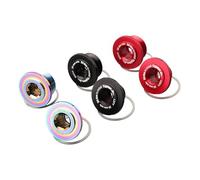 FUANA Boulon de vilebrequin auto-extractible 24/30 mm pour Rotor Aldhu Kit de réparation de vélo en aluminium Noir/rouge/arc-en-ciel