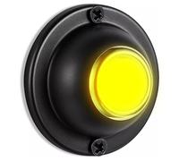 FUANA Bouton poussoir rond en métal éclairé LED filaire pour porte d'entrée de maison deux trous