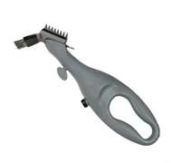 FUANA Brosse de nettoyage en acier inoxydable avec prise en main confortable pour barbecue extérieur Grilles à charbon de bois Grattoir métallique efficace pour nettoyer brûlé