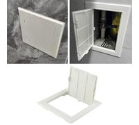 FUANA Cache de port d'inspection en ABS blanc pour panneaux d'accès au plafond et au mur, tailles de 100 x 100 mm à 300 x 300 mm, pour serrure de porte de plomberie électrique CVC