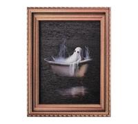 FUANA Cadre photo 3D en bois pour Halloween, aimant de réfrigérateur, design rétro vintage ou tableau en métal, 6 x 8 cm MZCT124