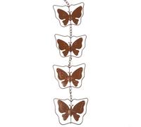 FUANA Carillon décoratif en métal avec chaîne de pluie en forme de papillon pour extérieur, jardin, terrasse, jaune 16 cm (papillon)