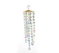 FUANA Carillon éolien en cristal fait à la main - 21 cm - À suspendre - Pour jardin, terrasse, pelouse, décoration d'intérieur ou d'extérieur (coloré)
