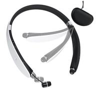 FUANA Casque tour de cou pliable avec écouteurs antibruit pour le sport, résistant à la transpiration, design léger pour la salle de sport et les trajets