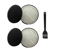 FUANA CFTS72 Lot de 2 filtres de rechange pour pot d'échappement et éponge avec brosse de nettoyage compatibles avec les modèles d'aspirateur Iris Ohyama SCD-120P/SCD-121P/SCD-181P/SCD-184P