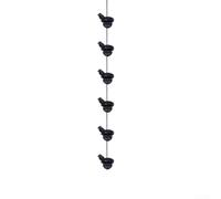 FUANA Chaîne décorative avec design de cuvette - Bec de descente de gouttière en métal de rechange pour inverseur d'eau de jardin - Système de drainage extérieur antirouille - Noir 60/80/100 cm