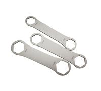 FUANA Clé à molette en acier inoxydable pour fourche Rockshox et Fox - Design à double tête - Outil de réparation léger - Épaisseur de 3,8 mm - Modèles B/C/D - Kit de réparation de vélo