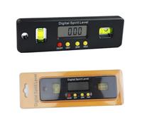 FUANA Compteur d'angle numérique électronique avec rapporteur de base, 4 unités de mesure, angle absolu et relatif, barre magnétique inclinomètre, noir, 100 mm/150 mm/200 mm 150 mm