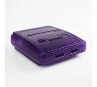 FUANA Coque de console de jeu transparente pour SFC, plastique ABS résistant aux chocs, facile à installer avec des instructions claires, pour version américaine - Câble d'écouteurs transparent blanc