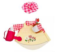 FUANA Costume de jardinier d'oie rose pour pavés de 58,4 cm, tissu résistant aux intempéries, décoration de jardin amusante pour porche, terrasse et pelouse