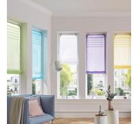 FUANA Dimout Store Romain avec Œillets pour Cuisine 120 x 140 cm Polyester Doublure Fenêtre Store pour Bureau Maison Décor Blanc Serrure de Porte